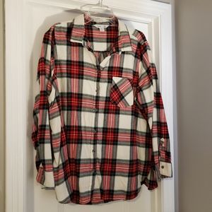 Plaid button down top